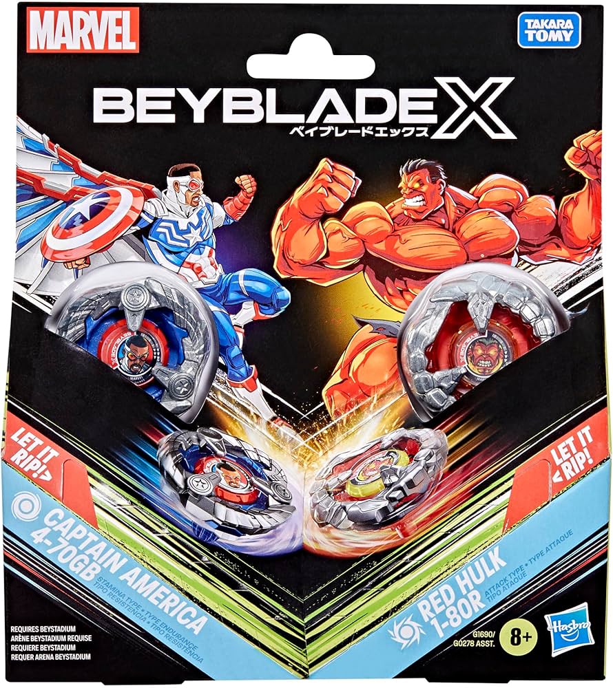 91E1FlvgpoL._AC_UF1000,1000_QL80_ BAYBLADE X CAPITAN AMERICA E RED HULK - immagine 1