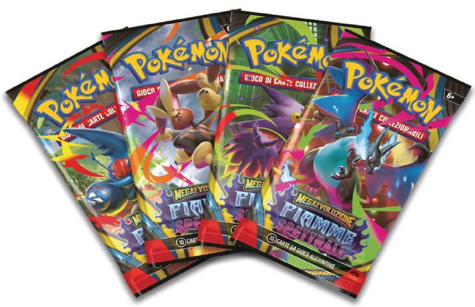 Carte Pokemon – Megaevoluzione Fiamme Spettrali (Busta 10 Carte, ITA) BUSTINA SINGOLA FIAMME SPETTRALI ITA - immagine 1