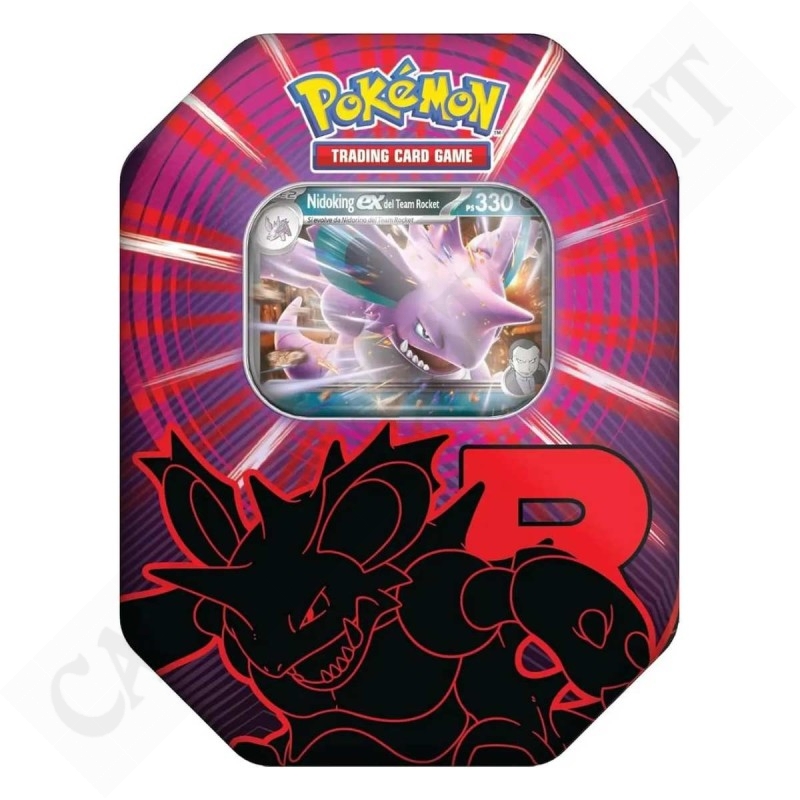 Pokemon-Tin-Collezione-Team-Rocket-Nidoking-Ex-Ps-330 TIN ROCKET NIDOKING - immagine 1