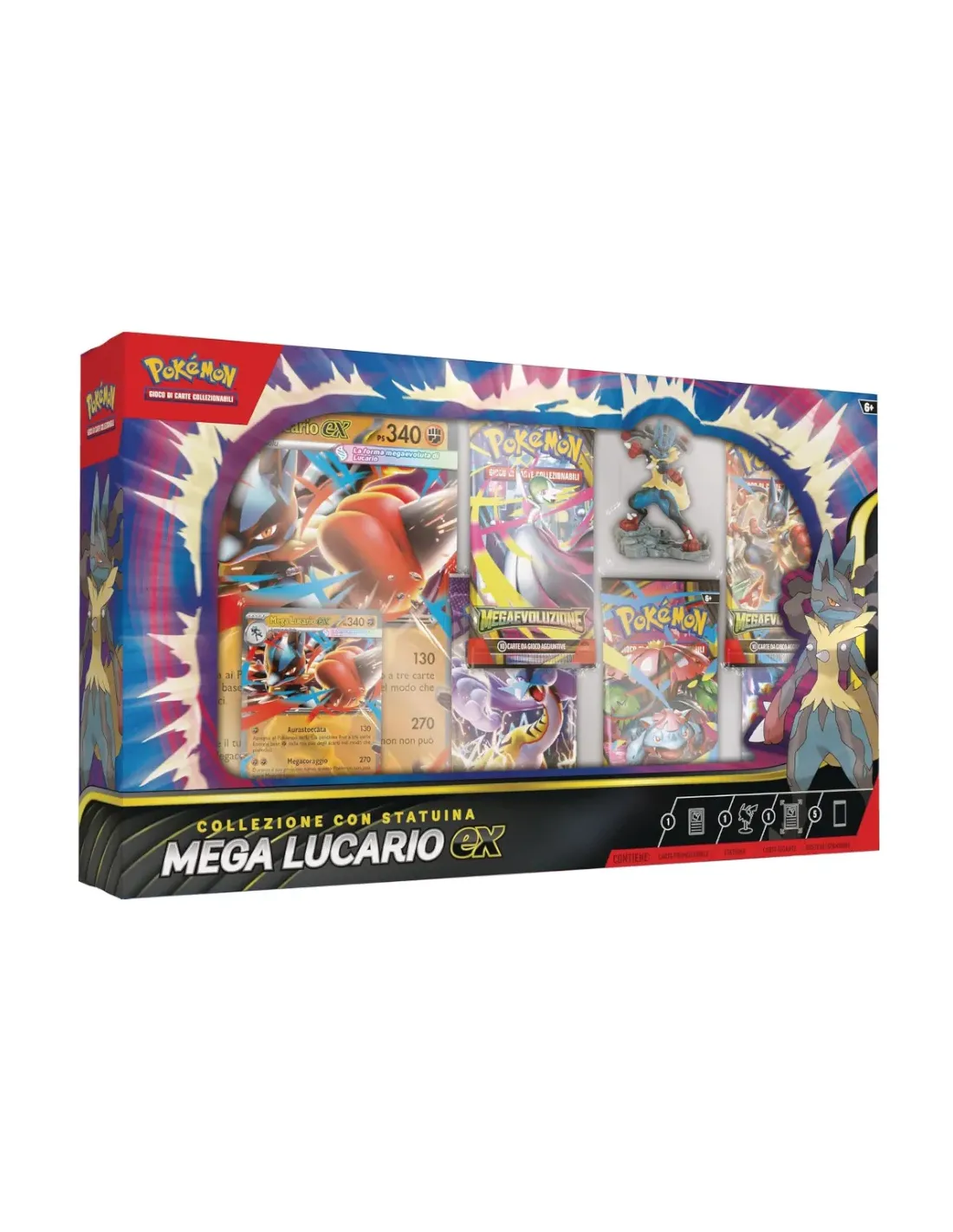 pokemon-collezione-con-statuina-mega-lucario-ex-pk10066-i COLLEZIONE MEGA-LUCARIO EX CON STATUINA - immagine 1
