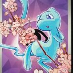 POKEMON MEW CARTA IN ACRILICO REALIZZATA DA ARTISTA FATTA A MANO