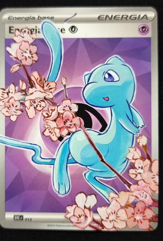 WhatsApp Image 2026-08-05 at 17.17.41 (2) POKEMON MEW CARTA IN ACRILICO REALIZZATA DA ARTISTA FATTA A MANO - immagine 1