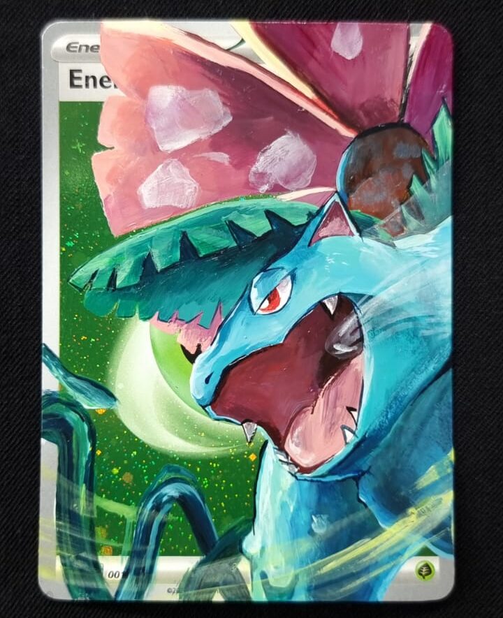 WhatsApp Image 2026-08-05 at 17.17.42 (1) POKEMON VENUSAUR CARTA IN ACRILICO REALIZZATA DA ARTISTA FATTA A MANO - immagine 1