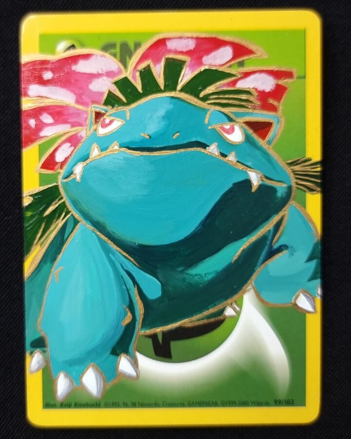 WhatsApp Image 2026-08-05 at 17.17.42 (2) POKEMON VENUSAUR 2 CARTA IN ACRILICO REALIZZATA DA ARTISTA FATTA A MANO - immagine 1