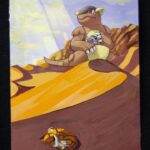 POKEMON KANGASKAN CARTA IN ACRILICO REALIZZATA DA ARTISTA FATTA A MANO