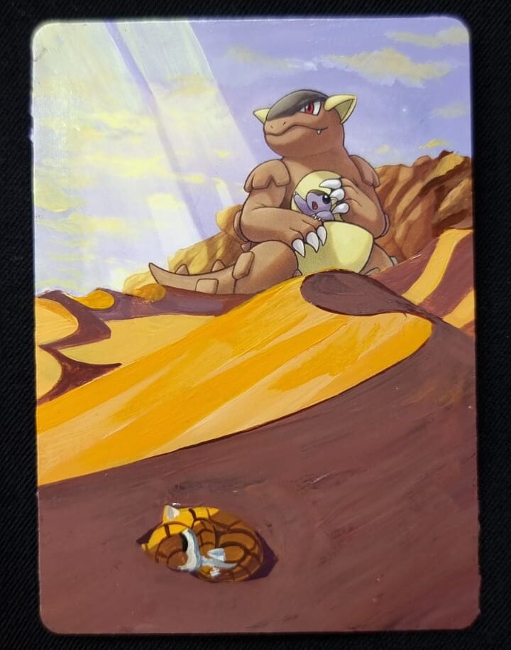 WhatsApp Image 2026-08-05 at 17.17.43 (1) POKEMON KANGASKAN CARTA IN ACRILICO REALIZZATA DA ARTISTA FATTA A MANO - immagine 1